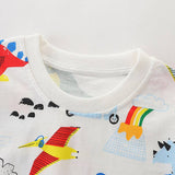 Boys cartoon printed cotton t-shirt and shorts set - view 4 for toddlers 2Y-5Y