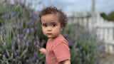 Organic Cotton Bodysuit - The Bobbi | Terracotta by The Honey and Bro Co - Front View