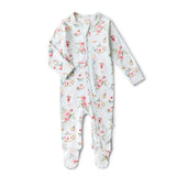 White Rabbit Organic Cotton Zip Footie Sleepsuit by Snuggle Hunny - Back View - Easter Baby Clothing