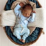 Baby Blue Organic Cotton Rib Pants - Paired with Top