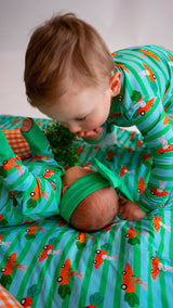 Easter Bunny Race Bamboo Zippy Pajamas by Joan's - Lifestyle View - Easter Baby Clothing