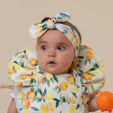 Citrus Squeeze Organic Cotton Topknot Headband - On Baby