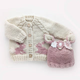 FLOWER BUNNY BEANIE ROSY by Huggalugs - Detail View - Easter Baby Clothing