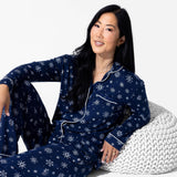 Snowflake Bamboo Women's Pajama Set by Bellabu Bear - Close-Up View