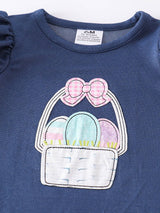 Easter Eggs Ruffle Romper by The Honey and Bro Co. - Detail View - Easter Baby Clothing