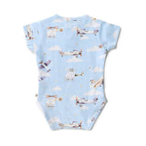 Taking Flight organic cotton bodysuit side view on baby