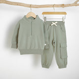 French Terry Jogger Set - Organic Cotton Comfort by Almond Bud - Side View