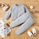 2pcs 95% Cotton Long-sleeve Imitation Knitting Set - View 7