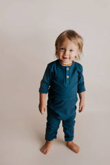 Baby Ribbed Playsuit with Pockets - Lifestyle View on Baby