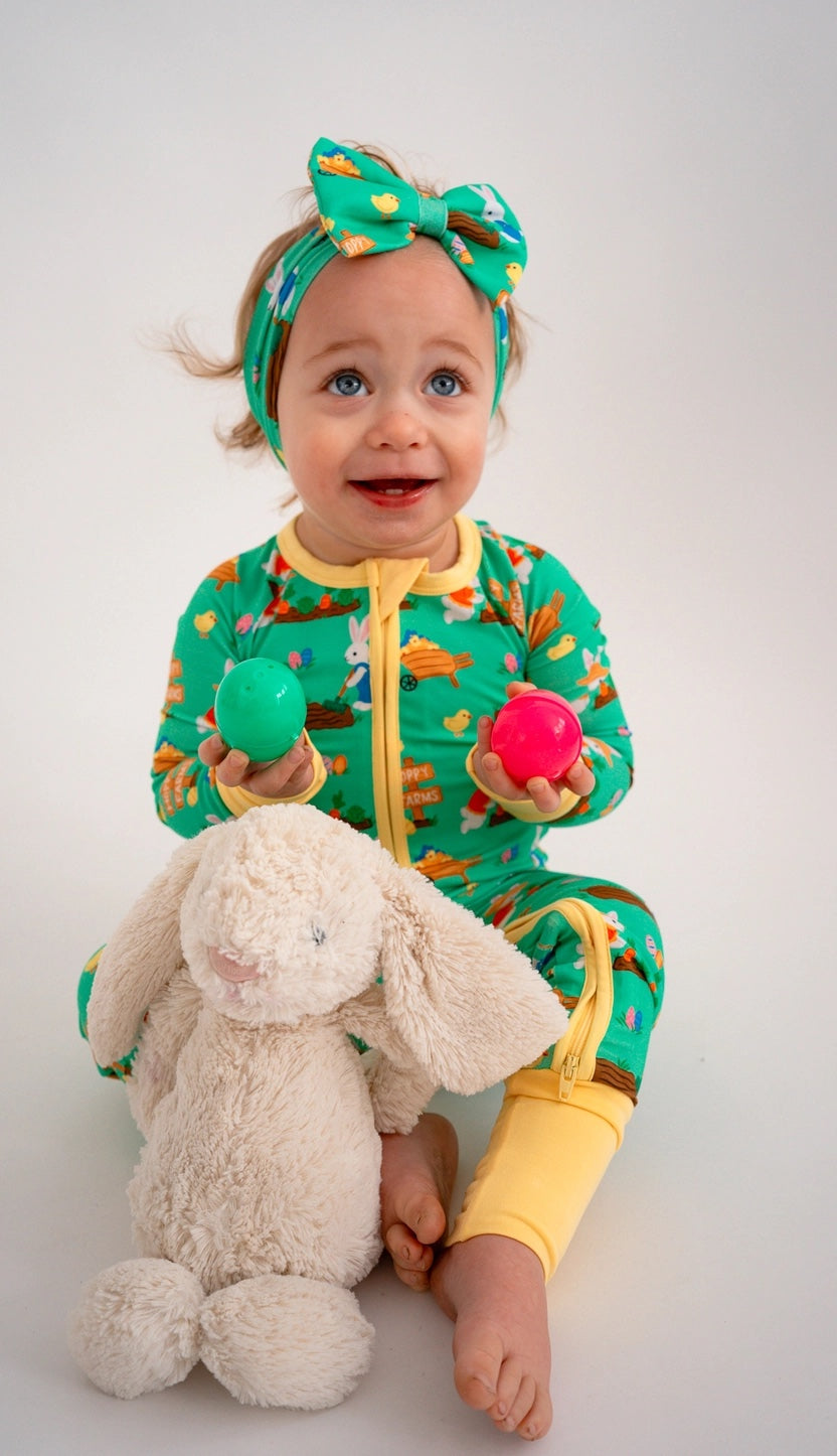 Easter Zippy Bamboo Footed Sleepsuit - Baby & Toddler Clothing | The Honey and Bro Co