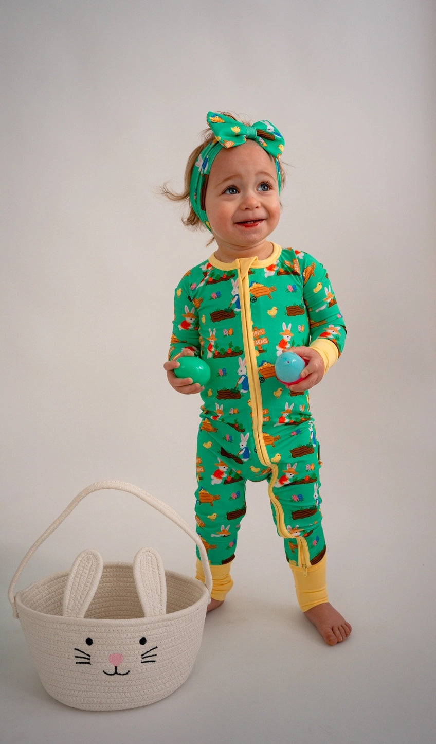 Easter Zippy Bamboo Footed Sleepsuit - Baby & Toddler Clothing | The Honey and Bro Co