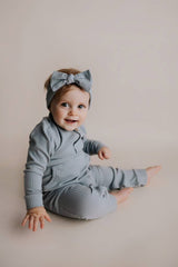 Baby Ribbed Playsuit with Pockets - View 9