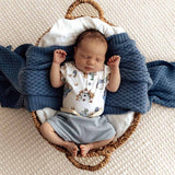 Dragon Organic Cotton Short Sleeve Bodysuit - Flat Lay