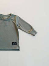 Long Sleeve Tee | Gray Olive by The Honey and Bro Co. - Back View