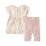 Pacific Stripe Organic Cotton Tunic & Leggings Set by The Honey and Bro Co. - Back View