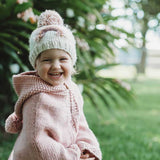 Mauve Rainbow Knit Beanie Hat by The Honey and Bro Co. - Back View
