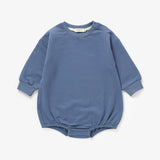 The Marley Organic Bubble Romper | Cornflower - Front View - Mimi & Me Organic Baby Clothing