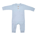 Baby Ribbed Playsuit with Pockets - Close-Up of Ribbed Fabric