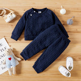2pcs 95% Cotton Long-sleeve Imitation Knitting Set - View 3
