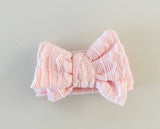 Knit Oversized Bow | Baby Pink by Petite + Co - Back View