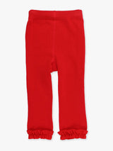 Red Footless Ruffle Tights | Girls by RuffleButts + RuggedButts - Detail View