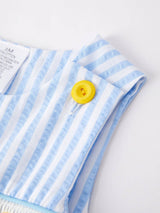 Spring and Summer Baby Chick Embroidery Blue Boy Romper by Rylee Faith Designs - On Model - Easter Baby Clothing