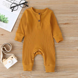 Unisex Ribbed Button-Up Jumpsuit by The Honey and Bro Co. - Back View