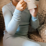 Honeysoft Thermal Lyocell Pajamas - Mountain Blue by The Honey and Bro Co. - Back View