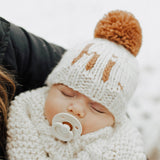 Hi. Pecan Hand Knit Beanie Hat by The Honey and Bro Co. - Lifestyle View