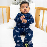 Family Matching Snowflake Bamboo Convertible Footie - Front View