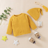 3pcs Solid Ribbed Long-sleeve and Trouser Set by PatPat - View 11