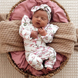 Cherry Blossom Organic Growsuit by Snuggle Hunny - Front View