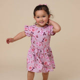Blossom Floral Organic Cotton Short Sleeve Dress - Floral Print Detail