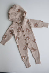 Hooded Teddy Romper by The Honey and Bro Co. - Detail View