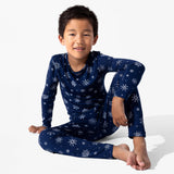 Snowflake Bamboo Kids Pajamas by Bellabu Bear - Front View