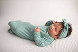 Arrow Print Knotted Newborn Gown by Three Little Tots - View 23 - Newborn Baby Clothing