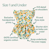 Citrus Squeeze Organic Cotton Short Sleeve Dress - Frill Shoulder Detail