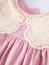 Purple Lace Collar Sister Set by Rylee Faith Designs - Back View - Baby Girl Clothing