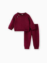 2pcs 95% Cotton Long-sleeve Imitation Knitting Set - View 4