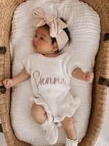 Newborn Lace Cuff Booties | Milk White
