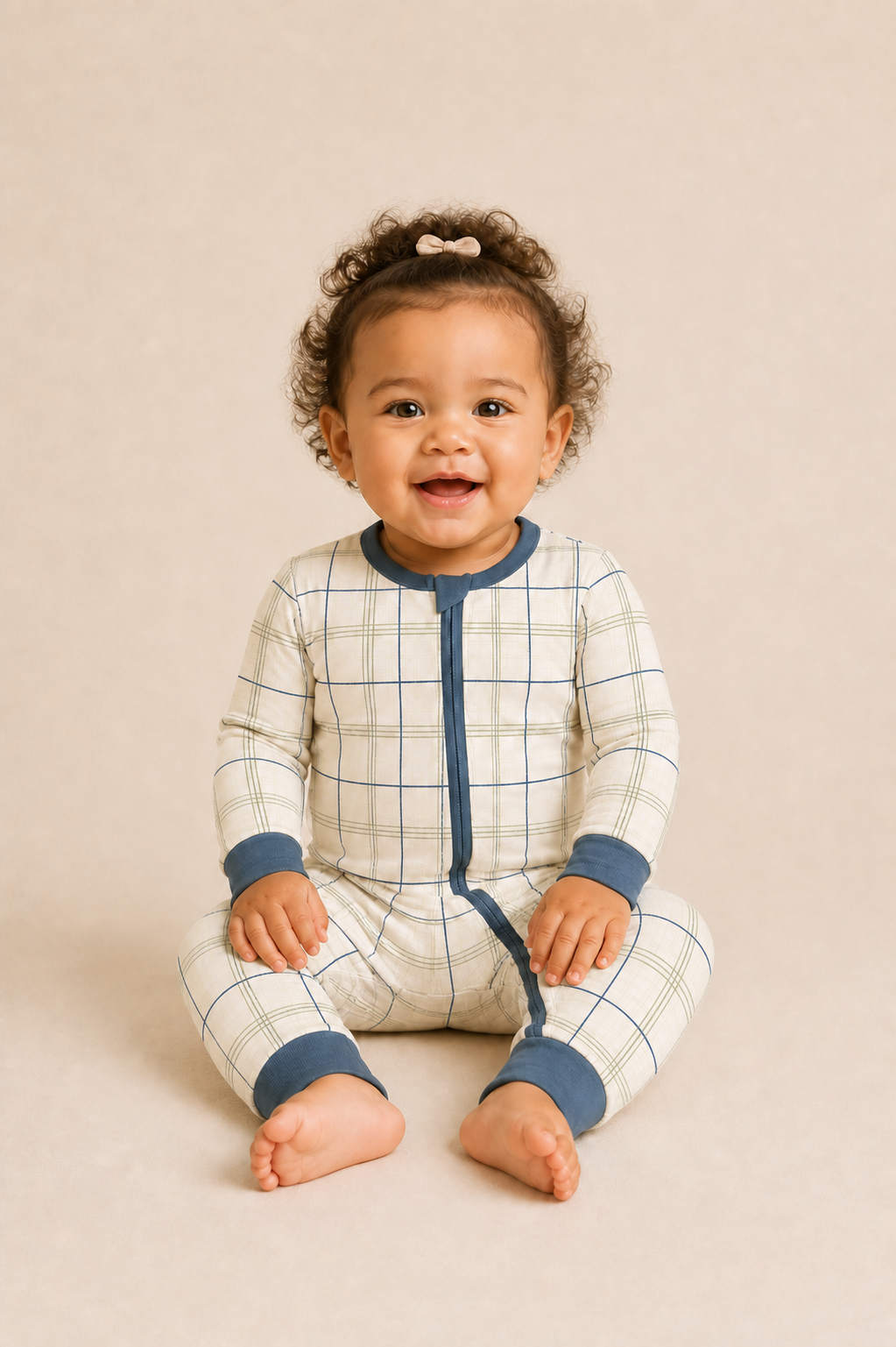 Fireside Windowpane Zinza™ Convertible Zippy Pajama product photo