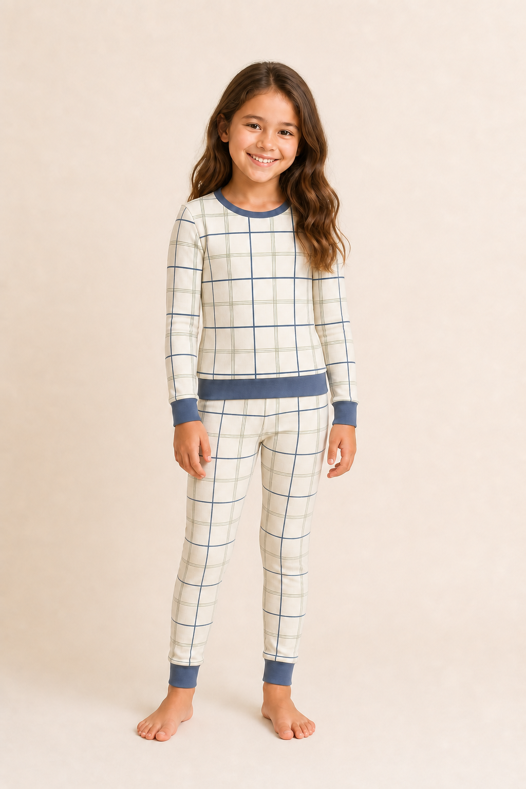 Fireside Windowpane Zinza™ Kids Two-Piece Pajama Set product photo