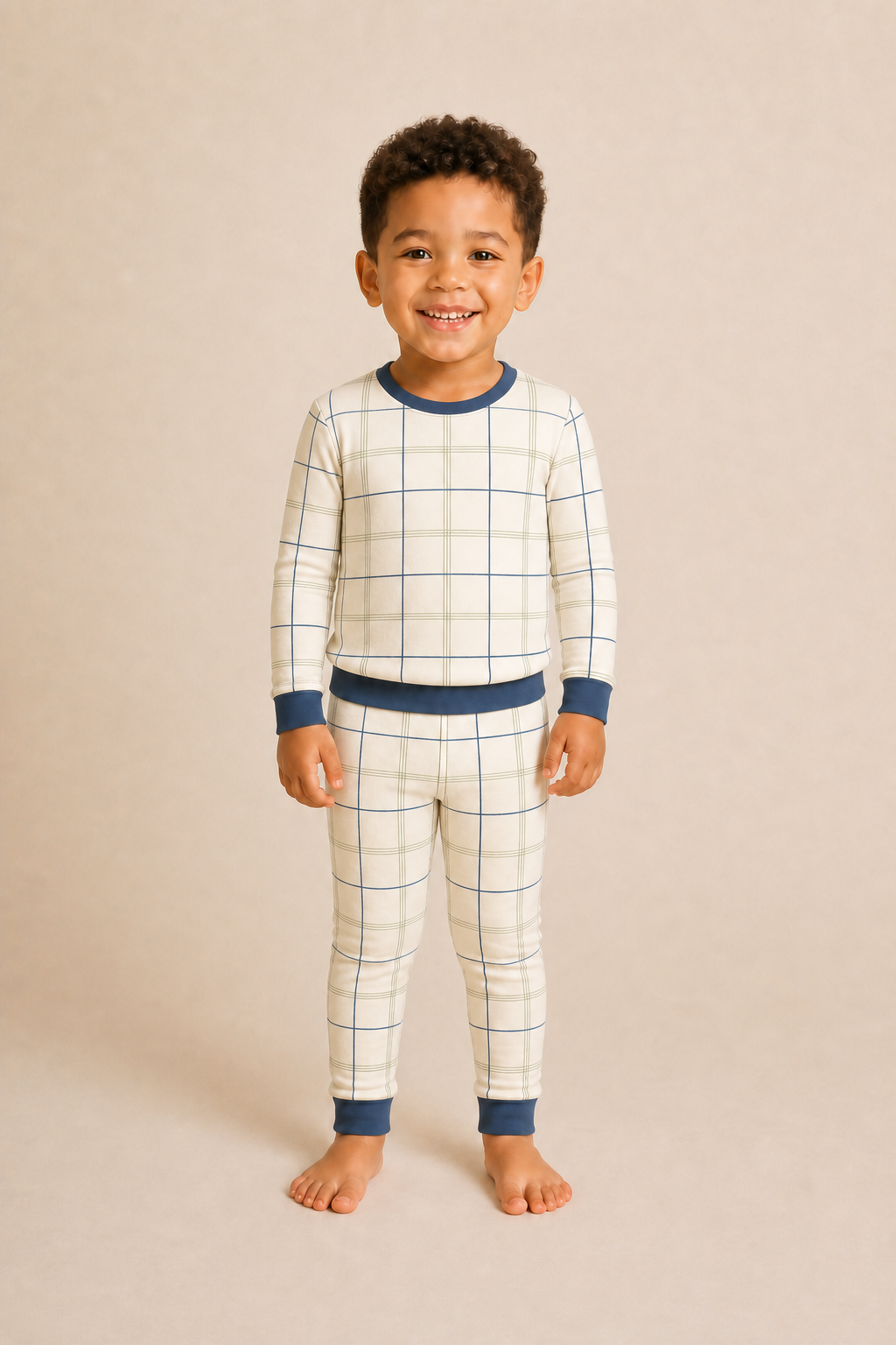 Fireside Windowpane Zinza™ Toddler Two-Piece Pajama Set product photo
