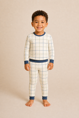 Fireside Windowpane Zinza™ Toddler Two-Piece Pajama Set product photo