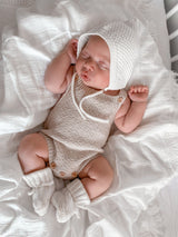 Newborn Lace Cuff Booties | Milk White