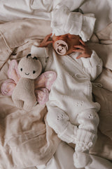 Pointelle Romper Milk White Deluxe Gift Set by The Honey and Bro Co. - Detail View