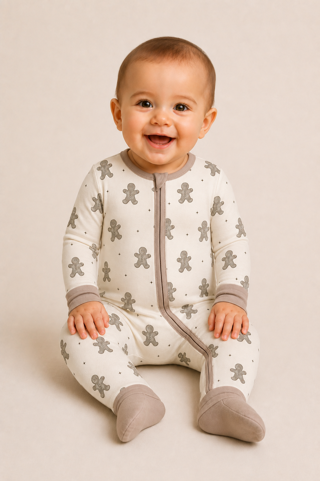 Winter Gingerbread Zinza™ Convertible Zippy Pajama product photo