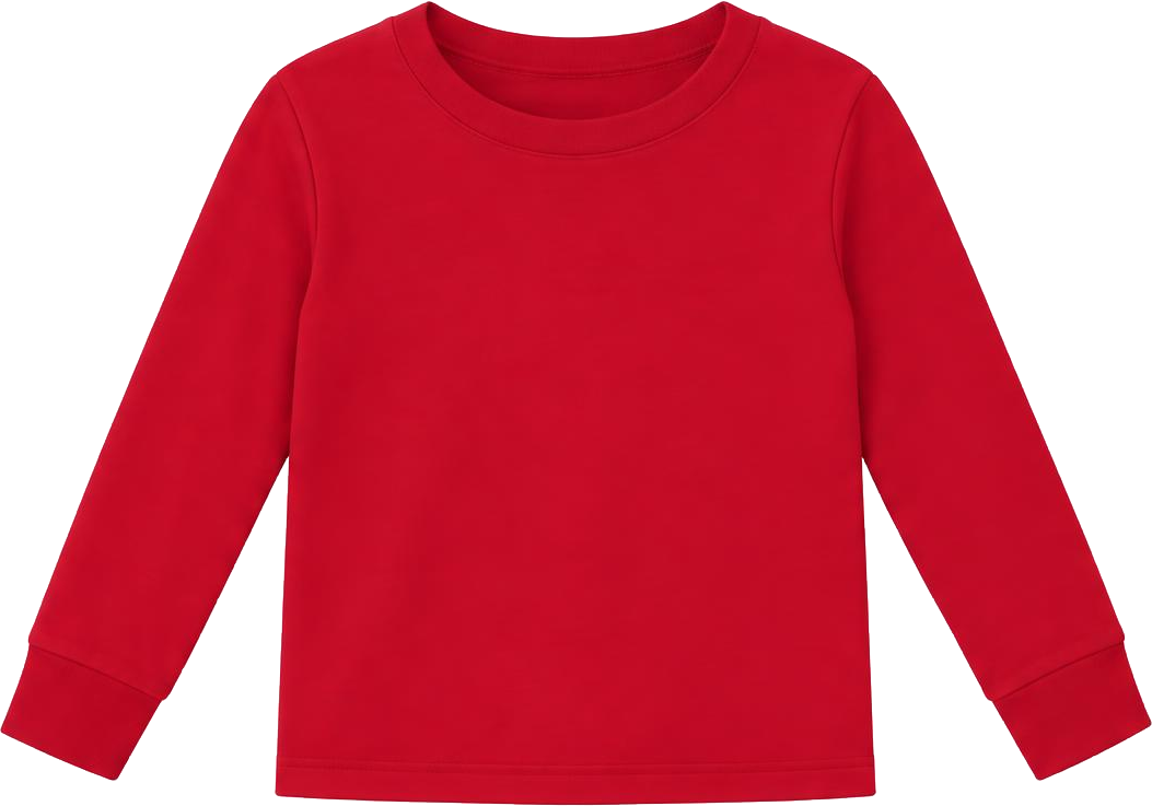 Holly Berry solid red long-sleeve pajama top